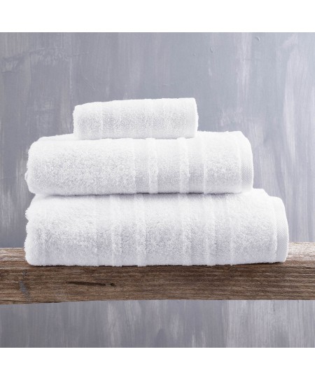 Σετ πετσέτες 5 τεμ. LAURA ΛΕΥΚΟ, RYTHMOS HOME 