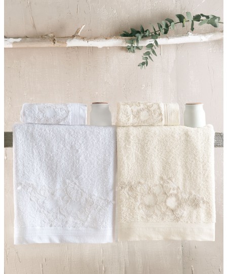 Σετ πετσέτες μπάνιου 3 τεμ. RHEA ECRU, RYTHMOS HOME