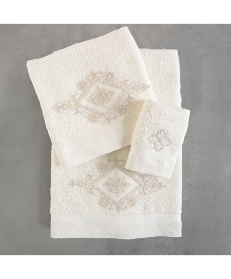 Σετ πετσέτες μπάνιου 3 τεμ. COLDELIA ECRU, RYTHMOS HOME