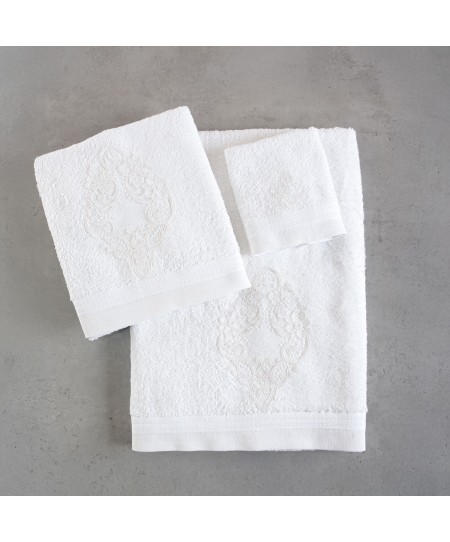 Σετ πετσέτες μπάνιου 3 τεμ. CYBELE WHITE, RYTHMOS HOME