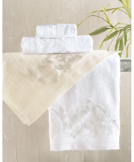 Σετ πετσέτες μπάνιου 3 τεμ. ELECTRA WHITE, RYTHMOS HOME