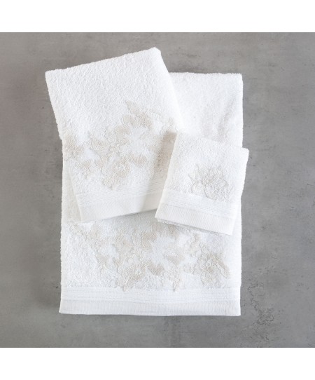 Σετ πετσέτες μπάνιου 3 τεμ. ELECTRA WHITE, RYTHMOS HOME