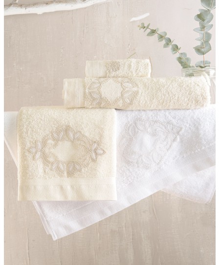 Σετ πετσέτες μπάνιου 3 τεμ. AGNES WHITE, RYTHMOS HOME