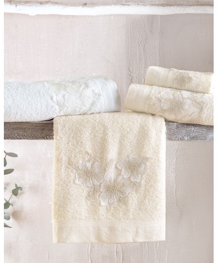 Σετ πετσέτες μπάνιου 3 τεμ. ARAGON WHITE, RYTHMOS HOME