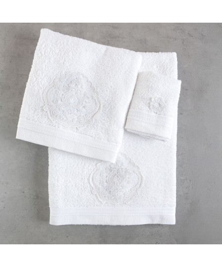 Σετ πετσέτες μπάνιου 3 τεμ. THALIA WHITE, RYTHMOS HOME