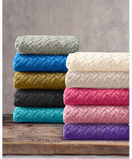  Κουβέρτα Fleece Υπέρδιπλη Harmonie Purple (220x240), Rythmos Home