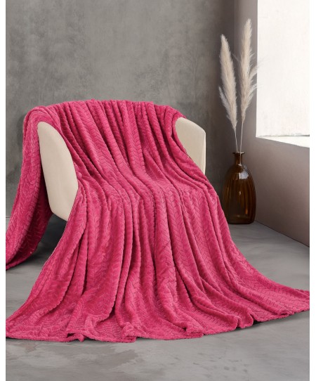  Κουβέρτα Fleece Υπέρδιπλη Harmonie Fuchsia (220x240), Rythmos Home