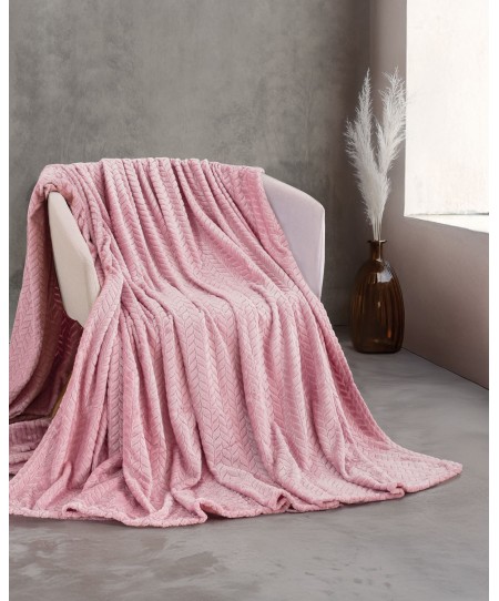  Κουβέρτα Fleece Υπέρδιπλη Harmonie Pink (220x240), Rythmos Home