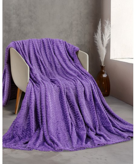  Κουβέρτα Fleece Υπέρδιπλη Harmonie Purple (220x240), Rythmos Home