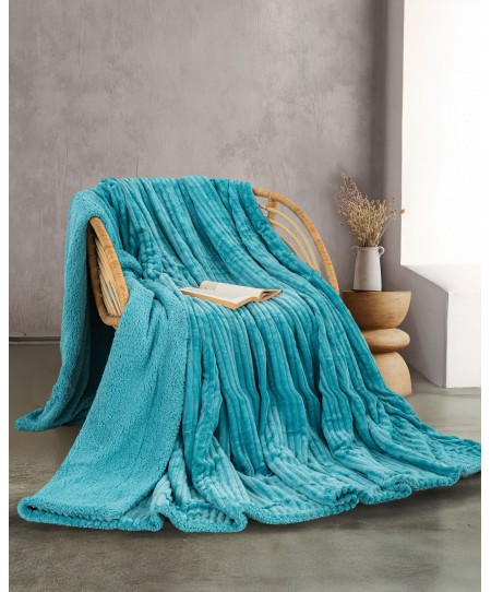  Κουβέρτα Fleece Υπέρδιπλη Jollein Turquoise (220x240), Rythmos Home