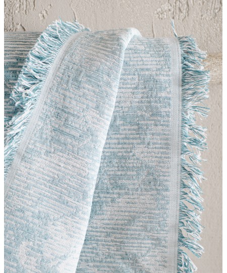ΡΙΧΤΑΡΙ ΤΡΙΘΕΣΙΟΥ (180Χ280) PEONY BLUE, RYTHMOS HOME