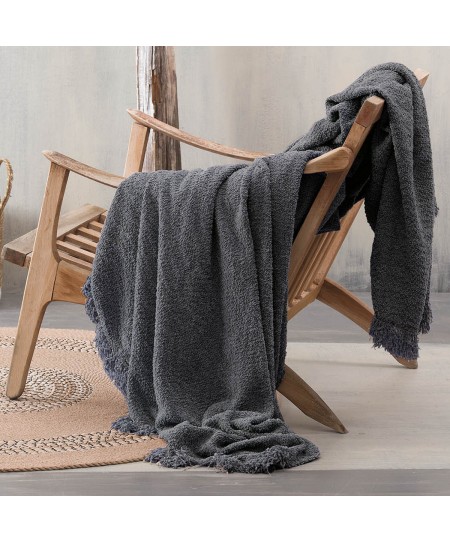 Διακοσμητική μαξιλαροθήκη (45Χ45) BECKETT ΓΚΡΙ ΣΚΟΥΡΟ, RYTHMOS HOME