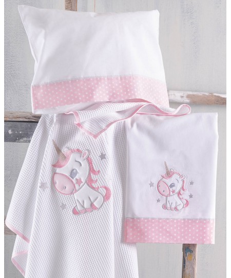 Σετ σεντόνια κούνιας (100X160) DASH PINK, RYTHMOS HOME