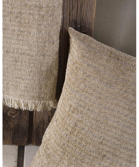 Διακοσμητική μαξιλαροθήκη (40Χ40) RACHELL ΜΠΕΖ ΣΚΟΥΡΟ, RYTHMOS HOME