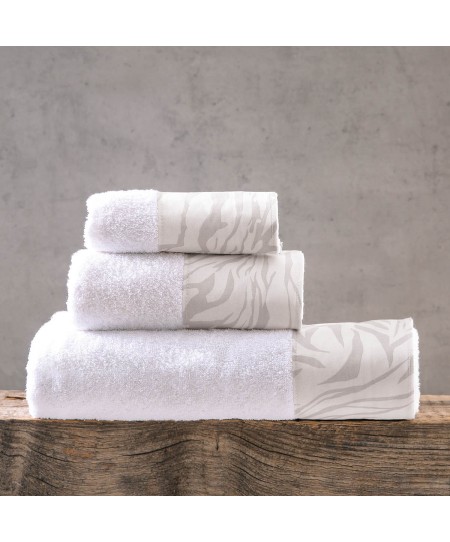 Σετ πετσέτες 3 τεμ. (ΣΕ ΣΑΚΟΥΛΑ) AUSTIN WHITE-GREY, RYTHMOS HOME