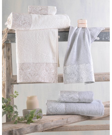 Σετ πετσέτες 3 τεμ. (ΣΕ ΣΑΚΟΥΛΑ) AMARA GREY, RYTHMOS HOME