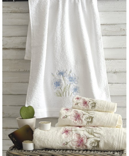 Σετ πετσέτες μπάνιου 3 τεμ. KASOS ECRU, RYTHMOS HOME