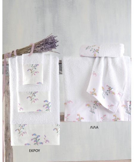 Σετ πετσέτες μπάνιου 3 τεμ. (σε σακούλα) BOUQUET ΛΙΛΑ, RYTHMOS HOME