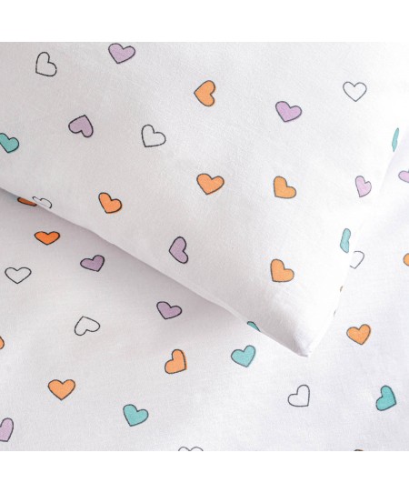 Σετ μαξιλαροθήκες (50Χ70) TINY HEART WHITE, RYTHMOS HOME
