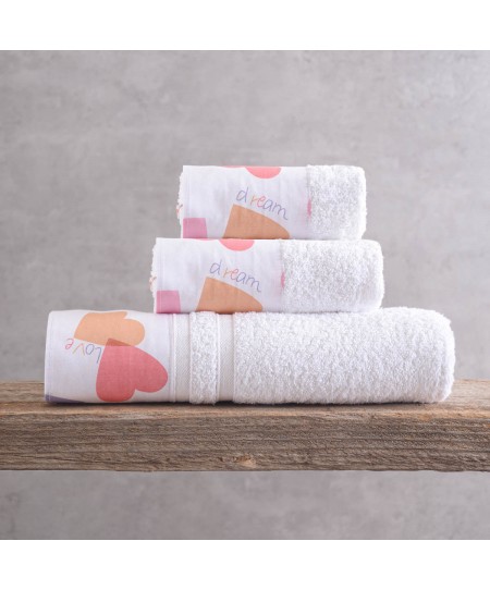 Σετ πετσέτες μπάνιου 3 τεμ. σε σακούλα ZOEY WHITE, RYTHMOS HOME