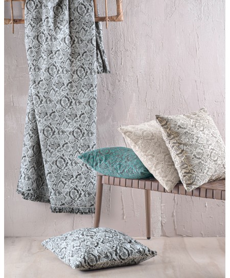 Διακοσμητική μαξιλαροθήκη (40Χ40) SNAKE ΠΕΤΡΟΛ, RYTHMOS HOME