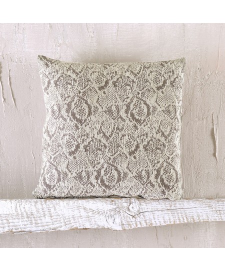 Διακοσμητική μαξιλαροθήκη (40Χ40) SNAKE ΜΠΕΖ, RYTHMOS HOME