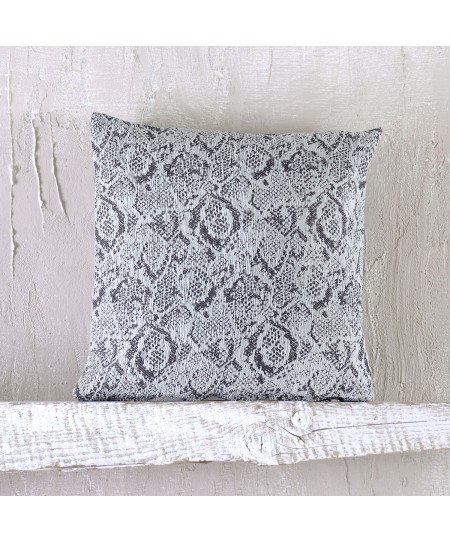 Διακοσμητική μαξιλαροθήκη (40Χ40) SNAKE ΓΚΡΙ, RYTHMOS HOME