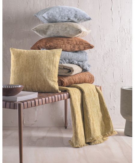 Διακοσμητική μαξιλαροθήκη (40Χ40) PLANET ΜΟΥΣΤΑΡΔΙ, RYTHMOS HOME