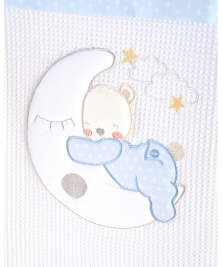 Κουβέρτα πικέ κούνιας (120Χ150) MOON SWING ΣΙΕΛ, RYTHMOS HOME