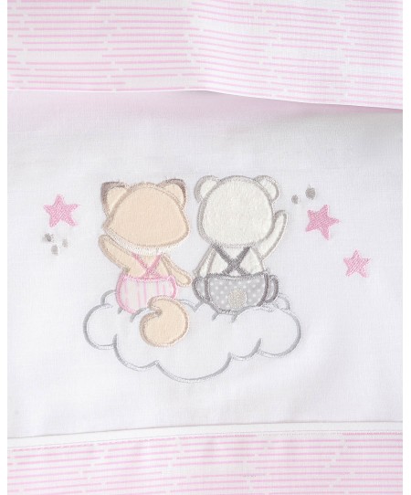 Σετ σεντόνια κούνιας φανελένια (100Χ160) BYE BYE ΡΟΖ, RYTHMOS HOME