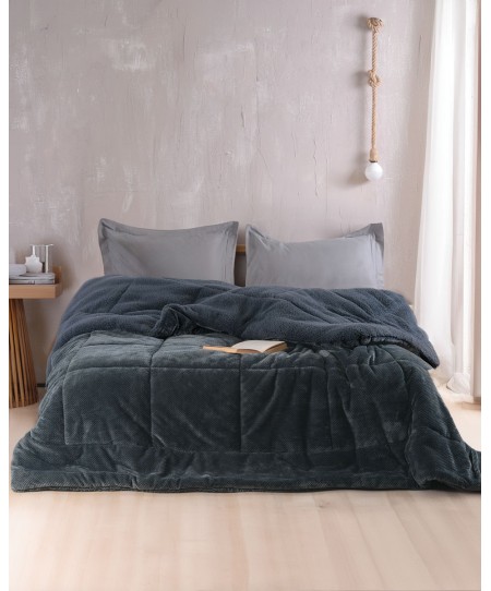  Κουβερτοπάπλωμα Υ/Δ (220Χ240) TILTY GREY-BLUE, RYTHMOS HOME