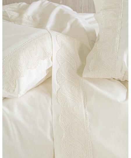 Σετ σεντόνια νυφικά Υ/Δ (230Χ260) HYPATIA ECRU, RYTHMOS HOME