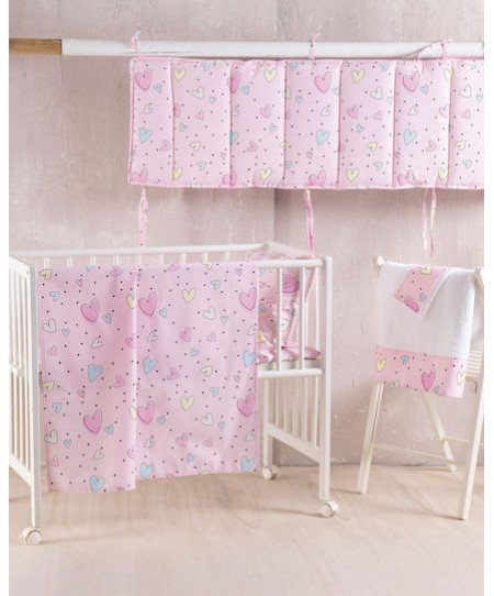 Σεντόνι λίκνου (80Χ110) POP HEARTS, RYTHMOS HOME