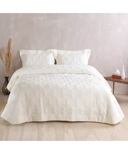 Σετ κουβερλί νυφικό (235Χ250) REINA ECRU, RYTHMOS HOME