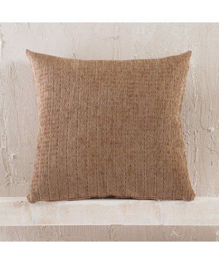 Διακοσμητική μαξιλαροθήκη (40Χ40) Corvet Brown, Rythmos Home
