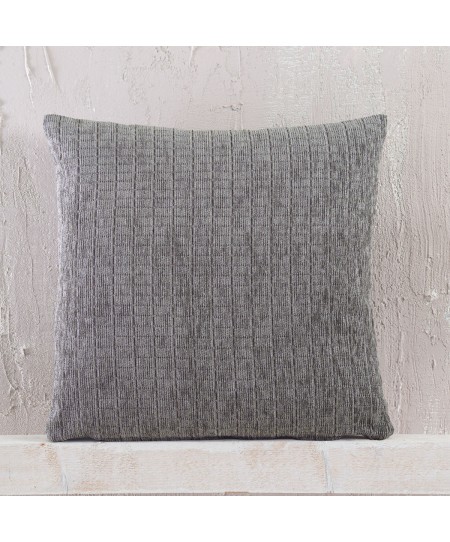 Διακοσμητική μαξιλαροθήκη (40Χ40) Corvet Grey, Rythmos Home