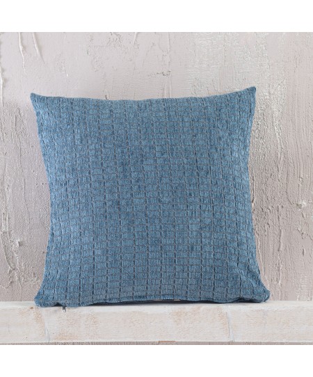 Διακοσμητική μαξιλαροθήκη (40Χ40) Corvet Blue, Rythmos Home