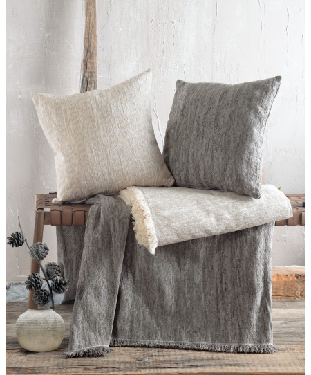 Διακοσμητική μαξιλαροθήκη (40Χ40) Apertius Grey-Brown, Rythmos Home