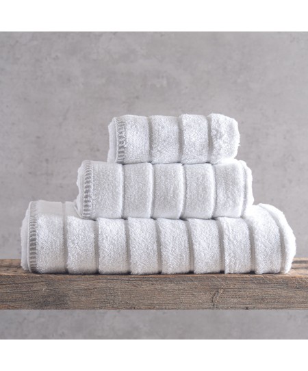 Σετ πετσέτες μπάνιου 3 τεμ. (Σε κουτί) Pyramid White, Rythmos Home