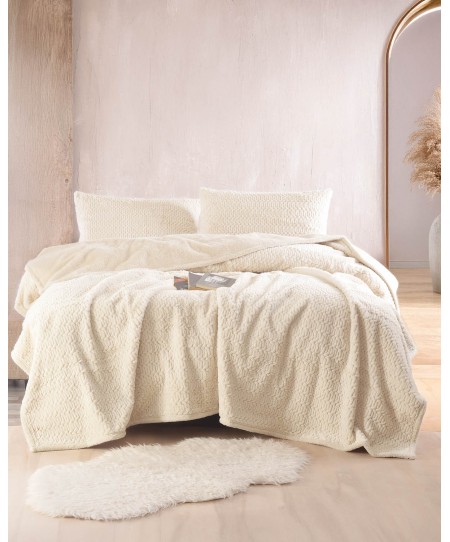 Σετ κουβέρτα γούνινη Υ/Δ 220Χ240 Bliss Beige, Rythmos Home