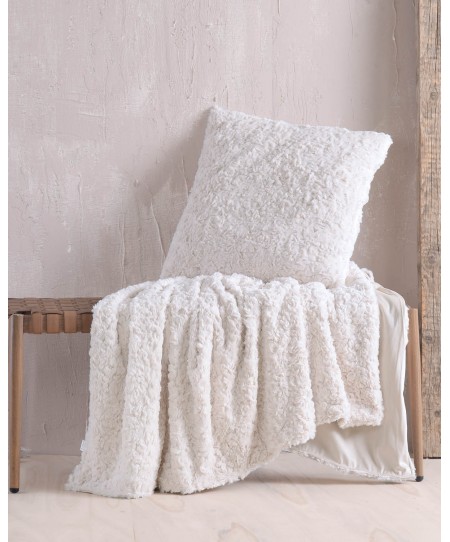  Γούνινη Κουβέρτα Καναπέ 140x170 Snug White, Rythmos Home