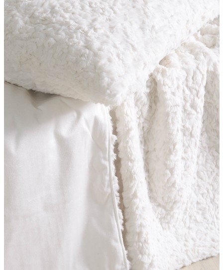  Γούνινη Κουβέρτα Καναπέ 140x170 Snug White, Rythmos Home