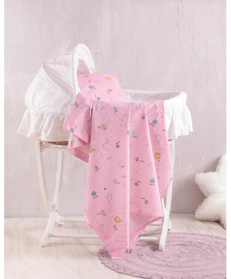 Σεντόνι λίκνου (80Χ110) VENUS PINK, RYTHMOS HOME