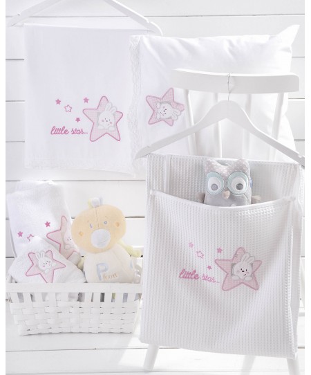 Κουβέρτα πικέ κούνιας (110Χ140) ASTRO PINK, RYTHMOS HOME