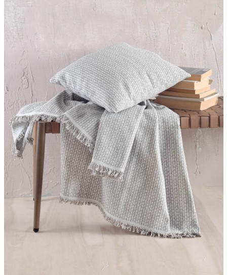 Διακοσμητική μαξιλαροθήκη (40Χ40) COLIN ΓΚΡΙ, RYTHMOS HOME