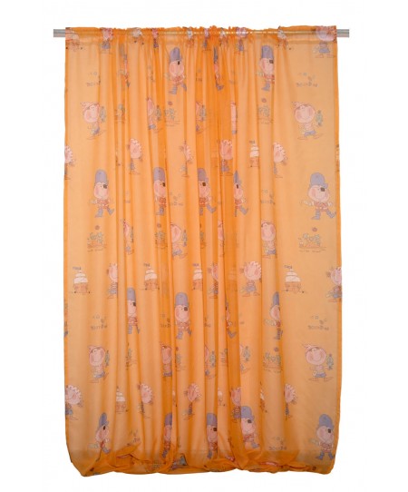 Κουρτίνα με Τρέσα 280Πx270Y Κουρσάροι Πορτοκαλί