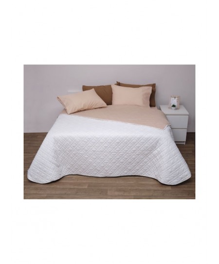 Κουβερτώριο Δίχρωμο Μονό 160x240 Microfiber Εκρού/Μπεζ