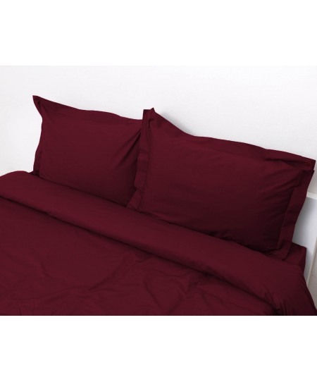Σετ Κουβερτώριο Υπέρδιπλο 220x240 Superb Percale Μπορντώ