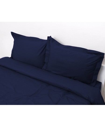 Σετ Κουβερτώριο Υπέρδιπλο 220x240 Superb Percale Σκούρο Μπλε