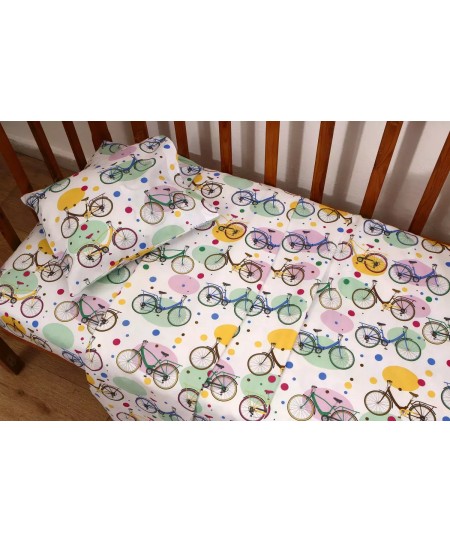 Σετ Σεντόνια Λίκνου 80x100 Ποδήλατα